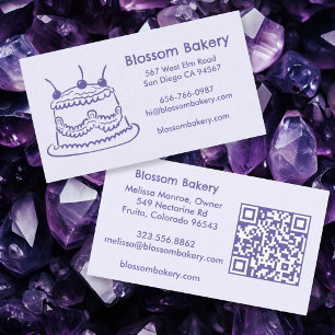 Taart Bakkerij Dessert Catering AANGEPASTE QR Hand Visitekaartje