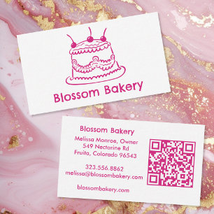 Taart Bakkerij Dessert Catering AANGEPASTE QR Hand Visitekaartje