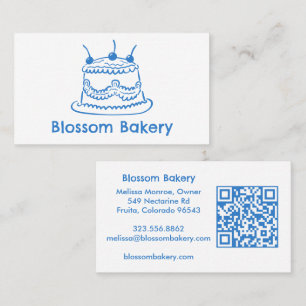 Taart Bakkerij Dessert Catering AANGEPASTE QR Hand Visitekaartje