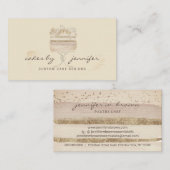 Taart Bakkerij Gebak Patisserie Crème Beige Visitekaartje (Voorkant / Achterkant)