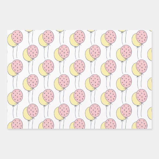 Taart | Ballonnen en Bunting Inpakpapier Vel (Voorkant 2)