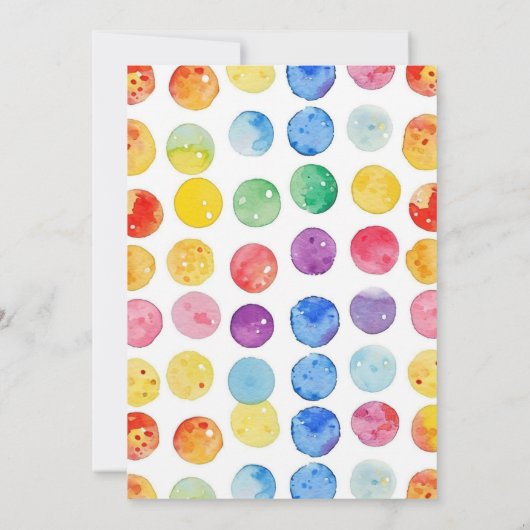 Taart Ballonnen Regenboog Meisjes Verjaardagsfeest Kaart (Achterkant)