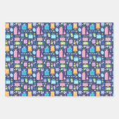 Taart Cadeaus Ballonnen Blauw 20e Verjaardag Inpakpapier Vel (Voorkant 2)