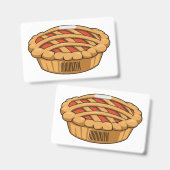 Taart cartoon illustratie badge (Voor- en achterkant)