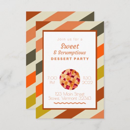 Taart Dessert Feest Kaart (Voorkant / Achterkant)