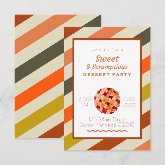 taart dessert party kaart (Voorkant / Achterkant)