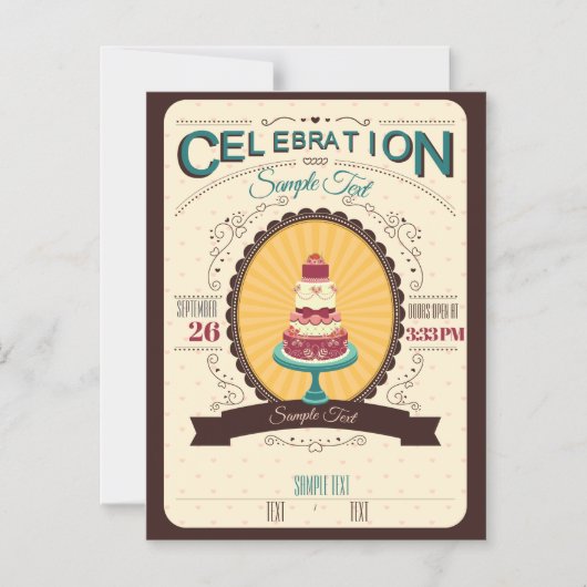 Taart Elke Gebeurtenis Magnetische Uitnodiging (Voorkant)