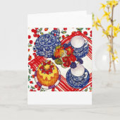 Taart en Thee Kaart (Gele Bloem)