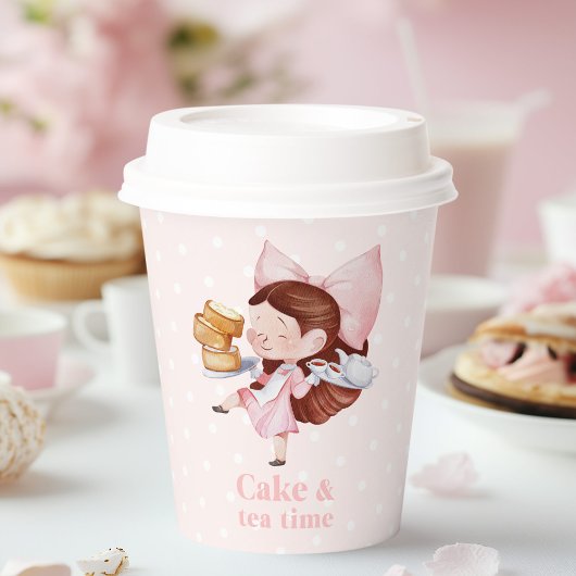 Taart en thee tijd papieren bekers