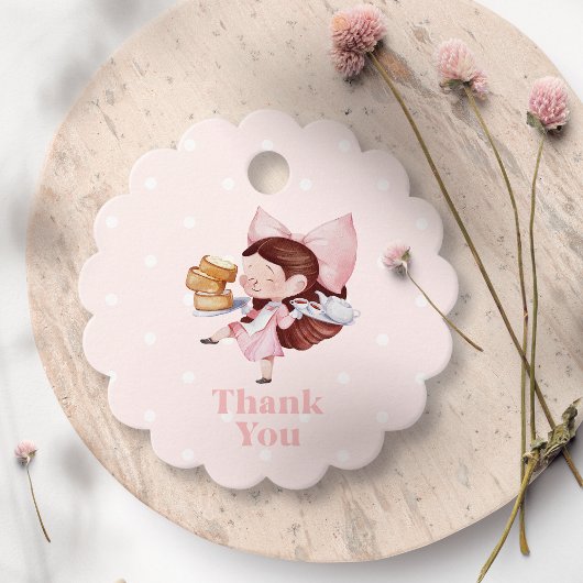 Taart en thee tijd verjaardag bedankjes labels