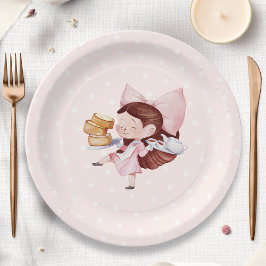 Taart en thee tijd verjaardag papieren bordje