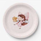 Taart en thee tijd verjaardag papieren bordje (Voorkant)