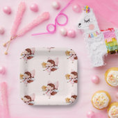 Taart en thee tijd verjaardag papieren bordje (Feest)