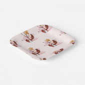 Taart en thee tijd verjaardag papieren bordje (Gebogen)