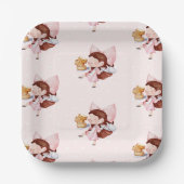 Taart en thee tijd verjaardag papieren bordje (Voorkant)