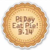 Taart eten op Pi-dag Sticker (Voorkant)