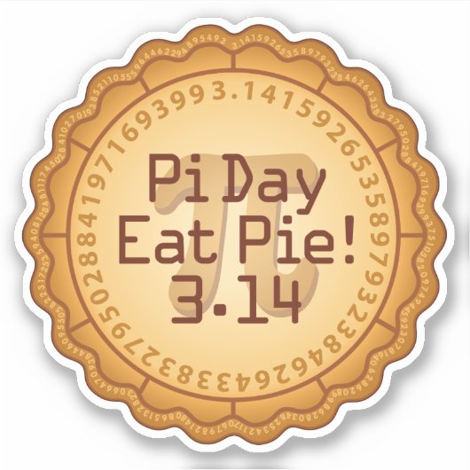 Taart eten op Pi-dag Sticker (Voorkant)