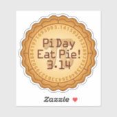 Taart eten op Pi-dag Sticker (Vel)