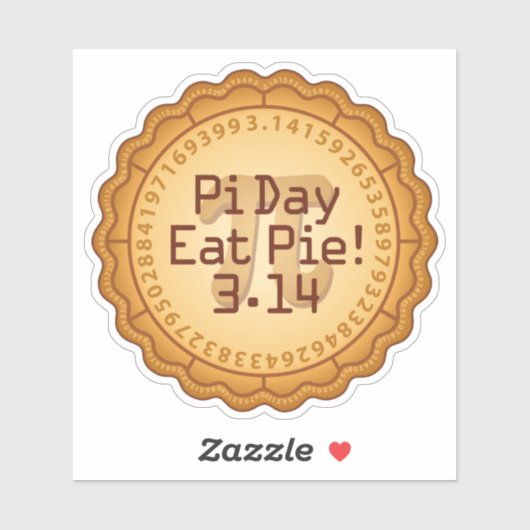 Taart eten op Pi-dag Sticker (Vel)