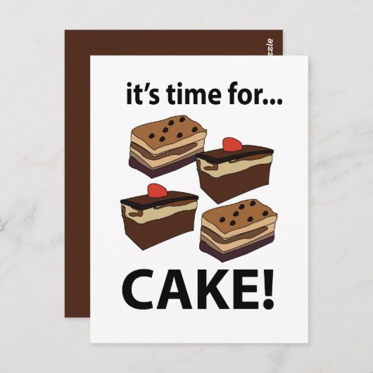 Taart Het Is Tijd Voor Taart Briefkaart (Voorkant / Achterkant)