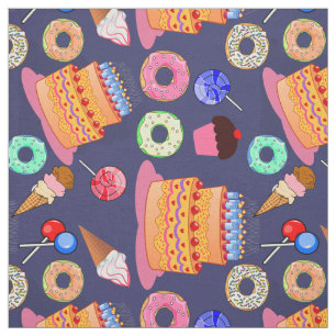 Taart, Ice-cream, Lollipop, Cupcakes, Donut Fun Stof