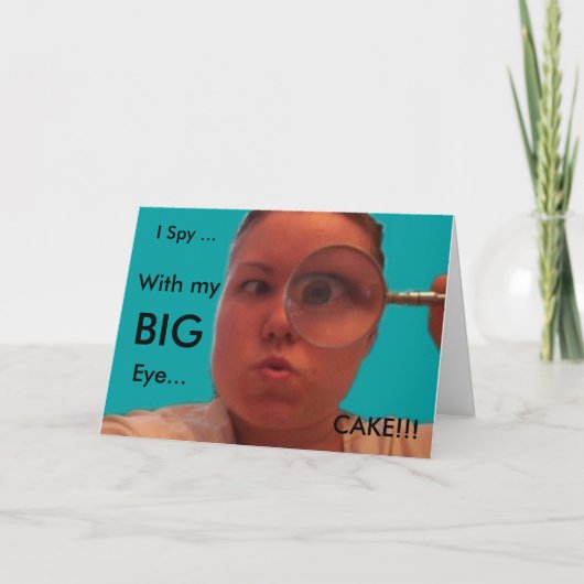 taart, ik spioneer ..., TAART!!, Met mijn, GROTE,  Kaart (Voorkant)