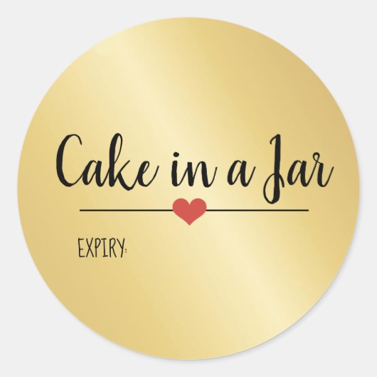 Taart in een gouden vakantiegouden pot ronde sticker (Voorkant)