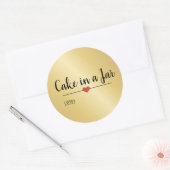 Taart in een gouden vakantiegouden pot ronde sticker (Envelop)