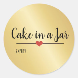 Taart in een gouden vakantiegouden pot ronde sticker