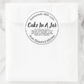 Taart in een pot ronde sticker (Tas)