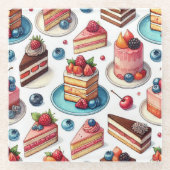 Taart in je gezicht glazen onderzetter (Voorkant)