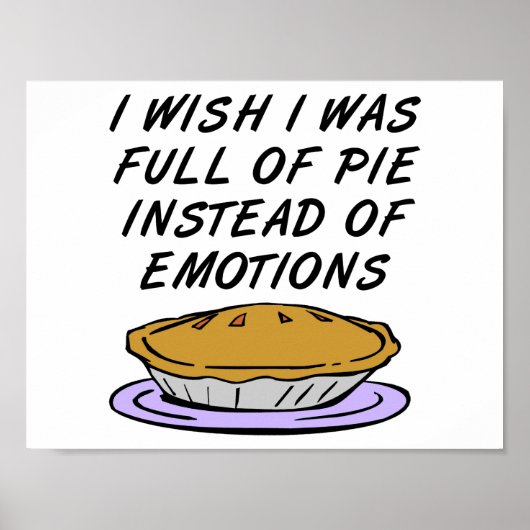 Taart in Plaats van Emoties Grappige Poster (Voorkant)