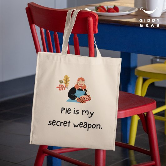 Taart is mijn geheime wapen! Schattige grappig Grote Tote Bag