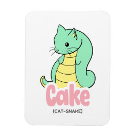 Taart (Kat + Slang) Schattigee Flexibele Sticker Magneet