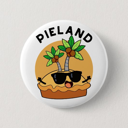 Taart-land Grappig Eiland Grappenmakerij  Ronde Button 5,7 Cm (Voorkant)