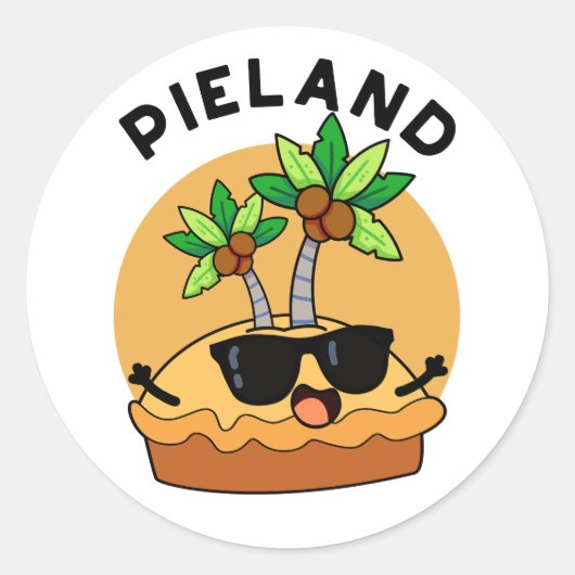 Taart-land Grappig Eiland Grappenmakerij Ronde Sticker (Voorkant)