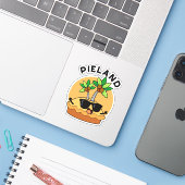 Taart-land Grappig Eiland Grappenmakerij Sticker (Laptop met iPhone)