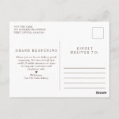 Taart Logo Bakkerij Bedrijf Groot Heropening Briefkaart (Achterkant)