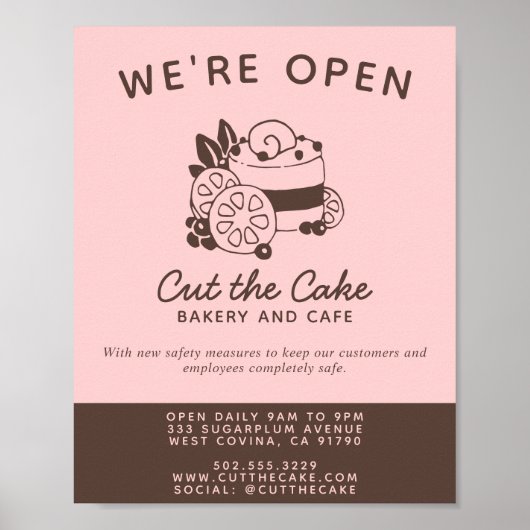 Taart Logo Bakkerij Heropening Poster (Voorkant)