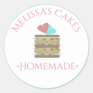 Taart Logo Stickers Thuis Bakkerij Nep Goud Snee