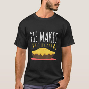Taart maakt me blij met bedroefd design foodie bak t-shirt