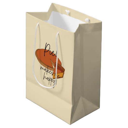 Taart maakt me blij taart medium cadeauzakje (Voorkant Gekanteld)