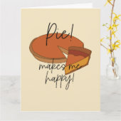 Taart maakt me gelukkig Pie Kaart (Gele Bloem)