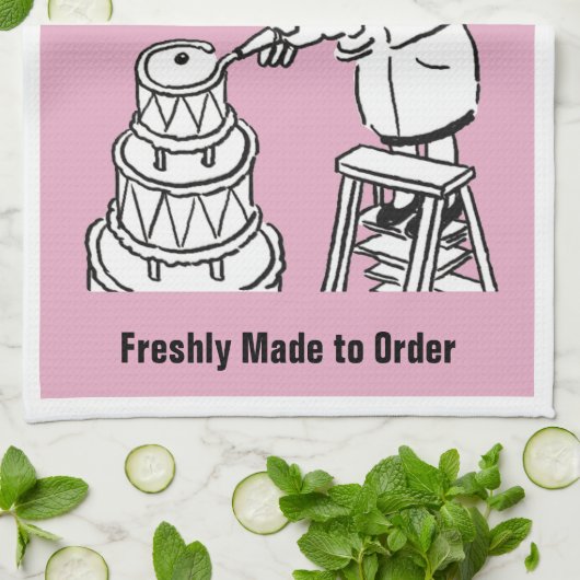 Taart maken & taart bakken, bakker theedoek (Gevouwen)