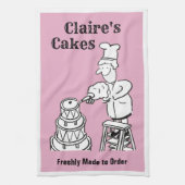 Taart maken & taart bakken, bakker theedoek (Verticaal)