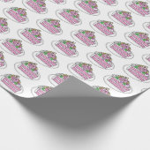 Taart met Bloemen en Vlinders Cadeaupapier (Hoek)