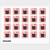 Taart met kers erop vierkante sticker (Vel)