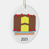 Taart met kersen keramisch ornament (Rechts)