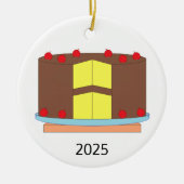 Taart met kersen keramisch ornament (Voorkant)