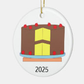 Taart met kersen keramisch ornament (Links)